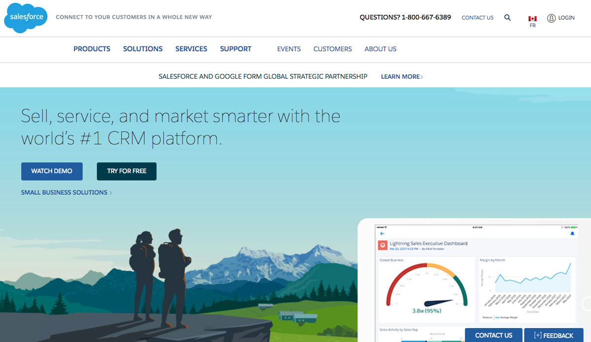 Beispiel Landing Page Salesforce