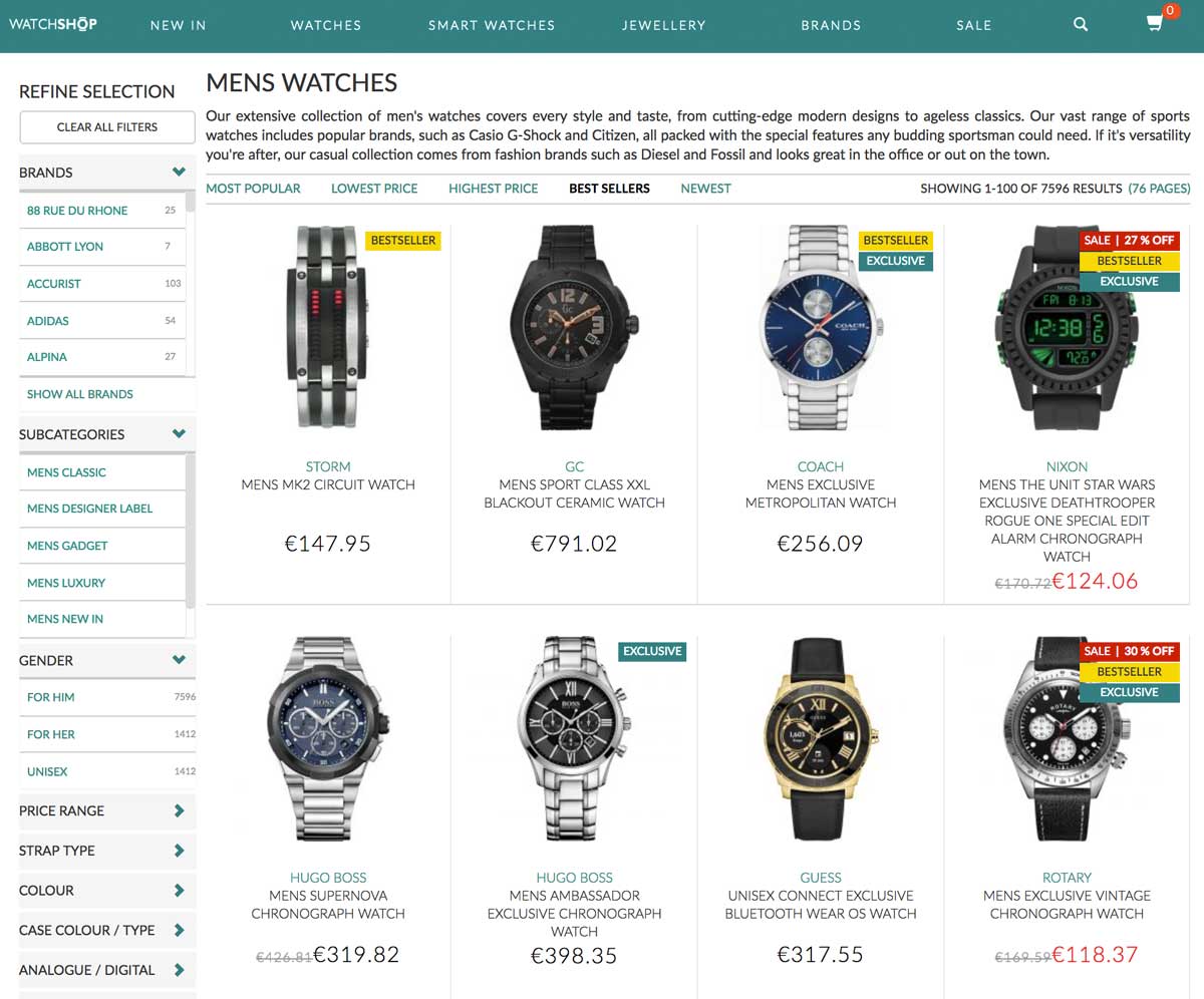 How to sort products in e-commerce listing page