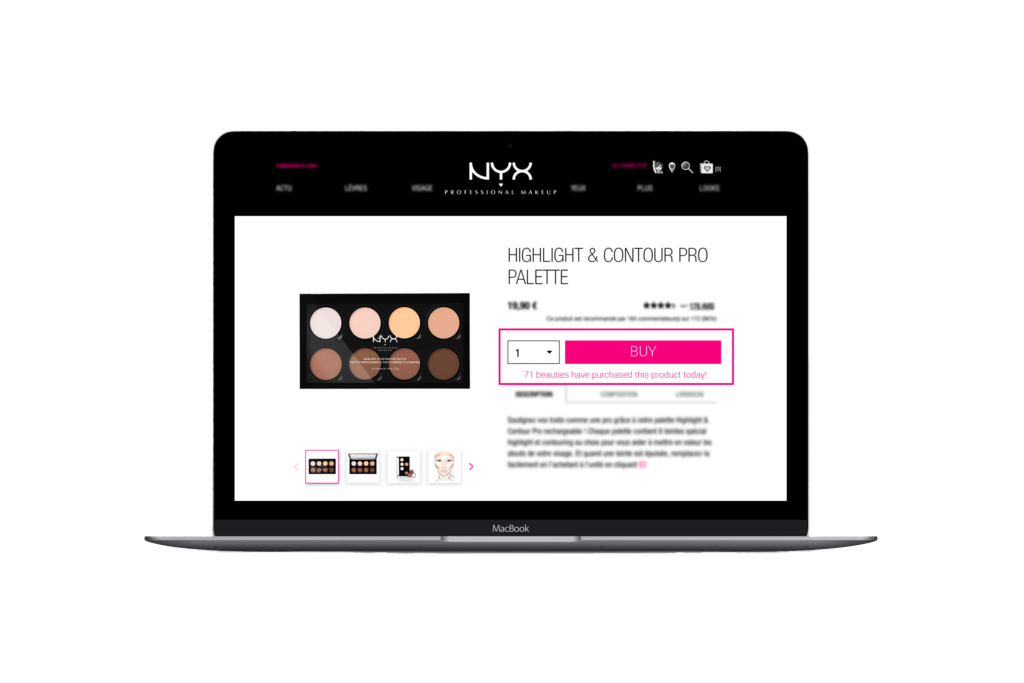 Social Proof Beispiel NYX